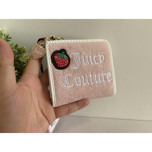 Juicy Couture Pink Diamond Angel Sweet Juicy L-Zip Card Case Embroidered NWT - Picture 4 of 9